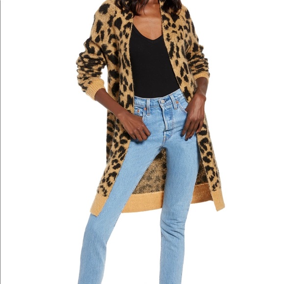 long leopard sweater cardigan